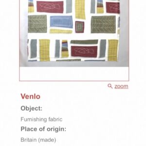 Textildesign "Venlo" von Elsbeth Kupferoth in der Kollektion des V&A Museum London