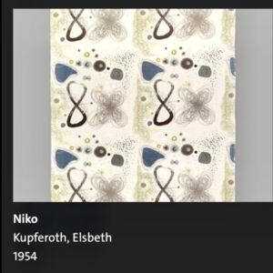 Textildesign "Niko" von Elsbeth Kupferoth in der Kollektion des V&A Museum London